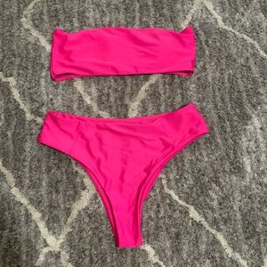 Hot pink bathing suit set